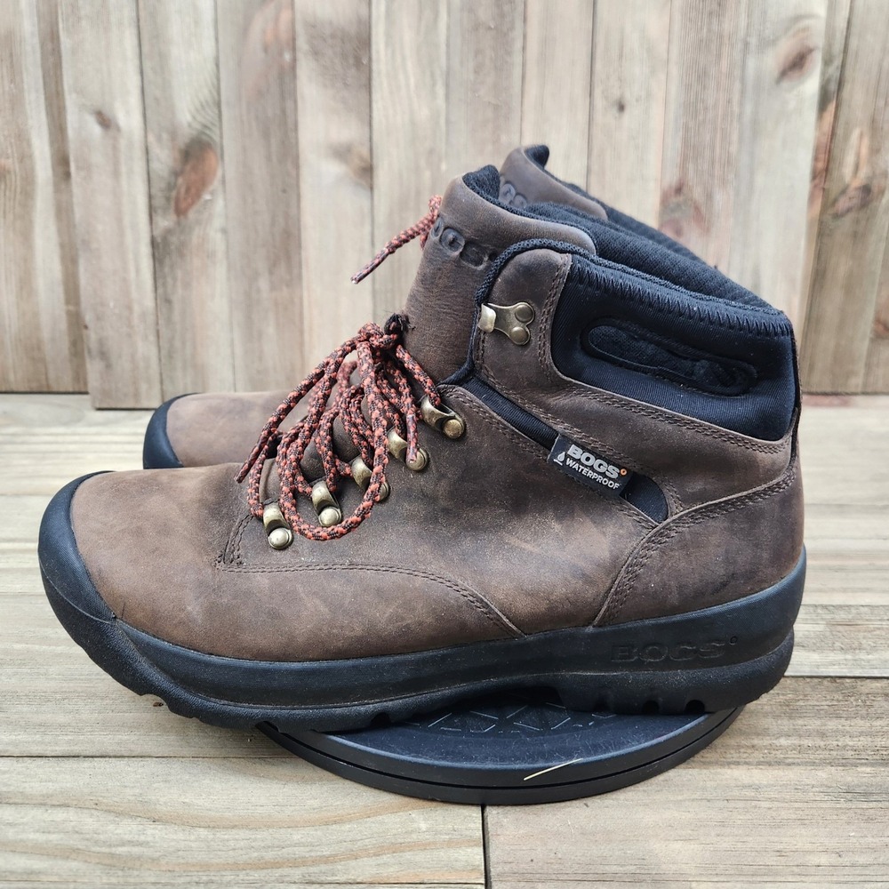 BOGS Tumalo Hiking Boots Mens size 9 Waterproof Leather Brown Lace Up
